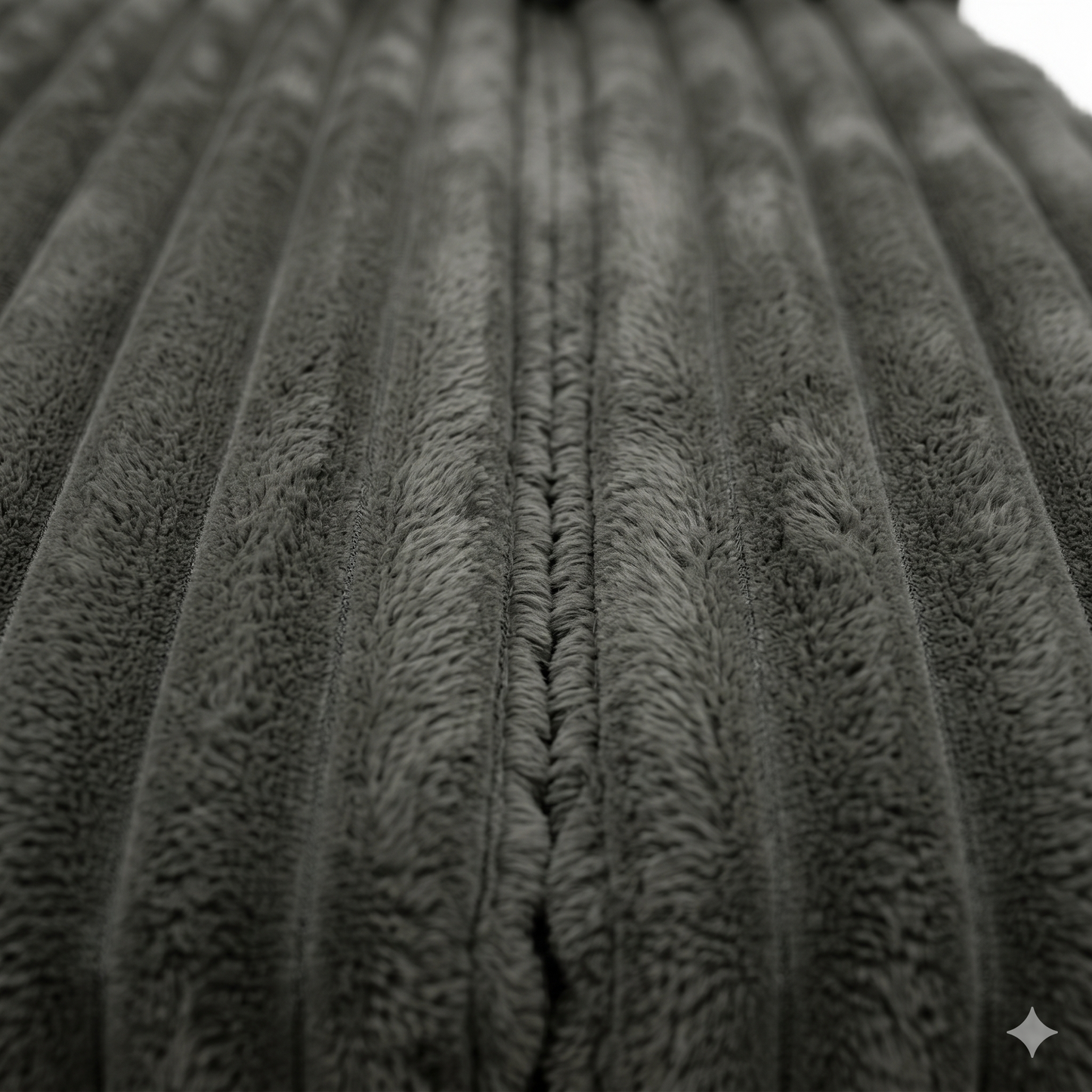 Canapé Îlot XXL Compressé Velours Côtelé Gris — 200×180cm