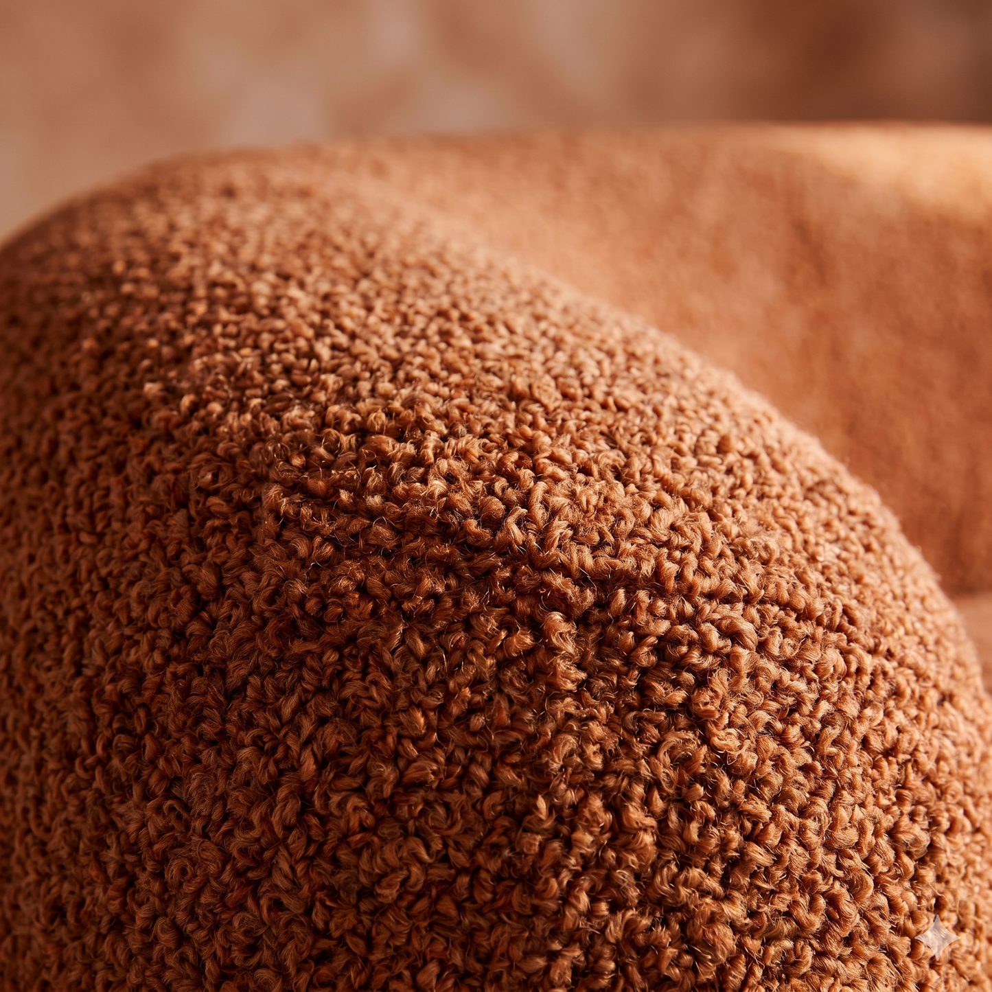 Canapé Compressé 2 Places Forme Courbe Terracotta — Design Sculptural