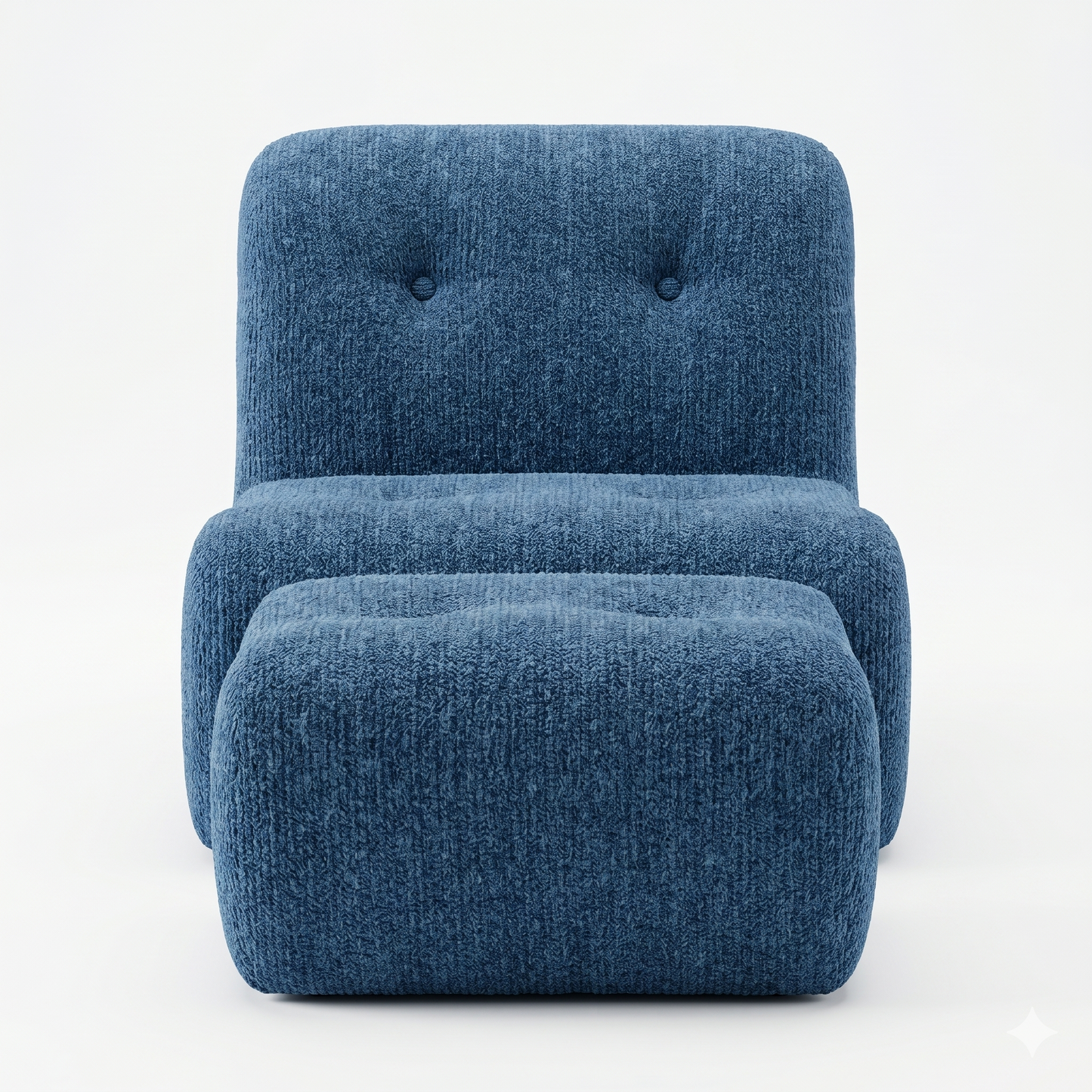 Fauteuil Lounge Compressé Bouclette avec Pouf — Confort Absolu